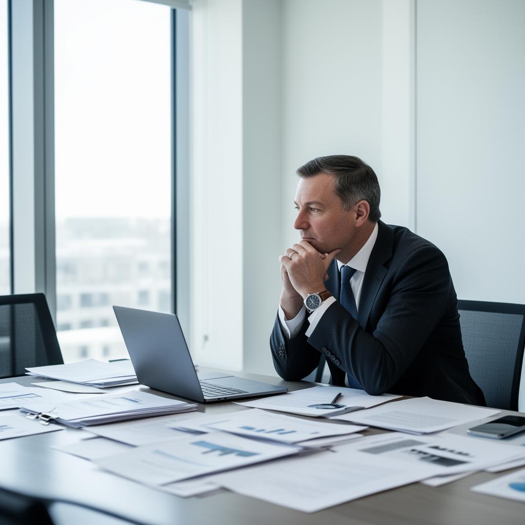 Executive preparing for a strategic decision